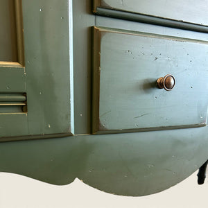 Vintage Green Kitchen Hutch