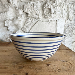 Cobalt Striped Deep Bowl
