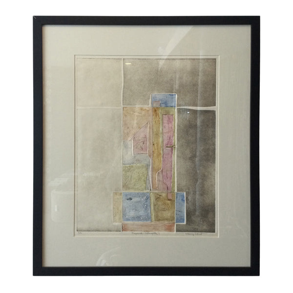 modernist collage watercolor by sherry schrut