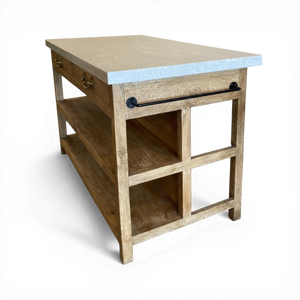 Marble Top Kitchen Island with Drawers