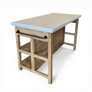Marble Top Kitchen Island with Drawers