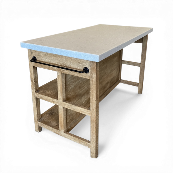 Marble Top Kitchen Island with Drawers