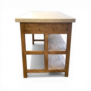 Marble Top Kitchen Island with Drawers
