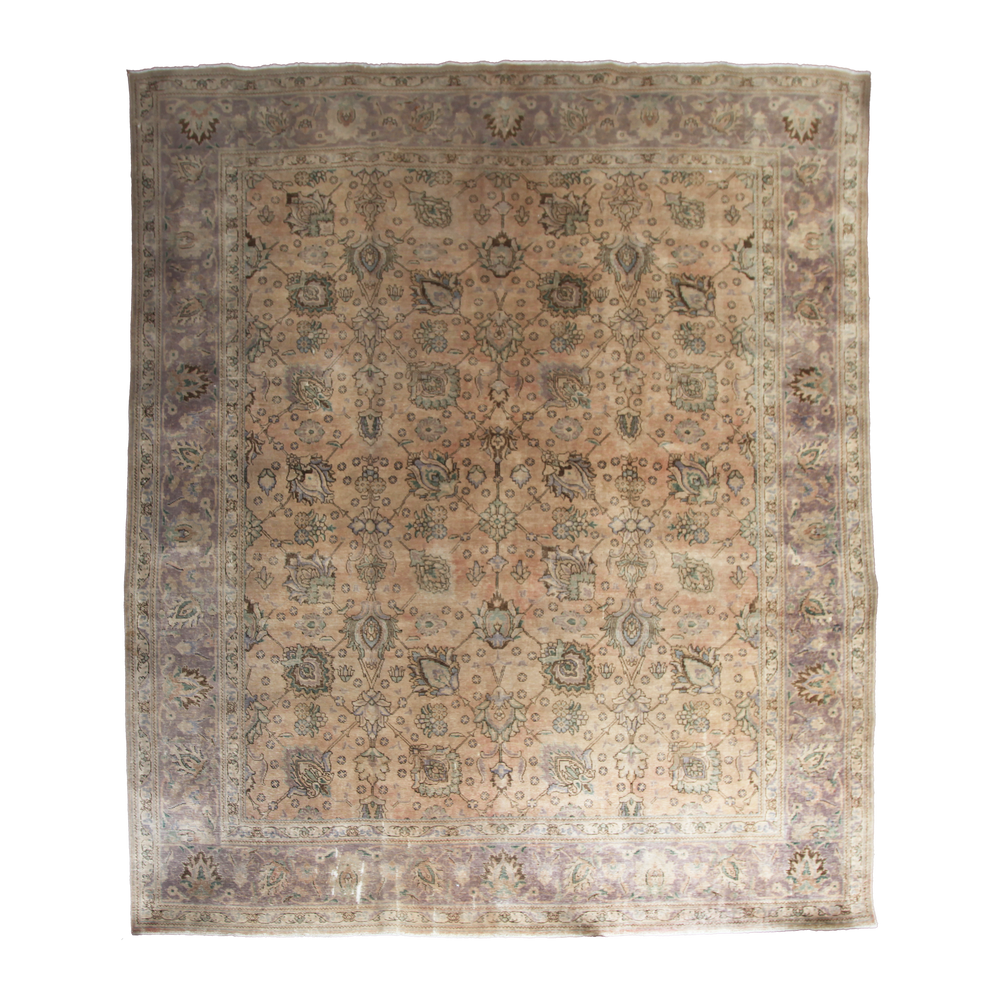 Vintage Tabriz Persian Distressed Rug • 10'x12'6"