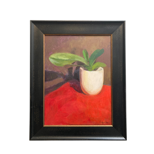 Orchid in White Bowl - Night Painting by Diane Che