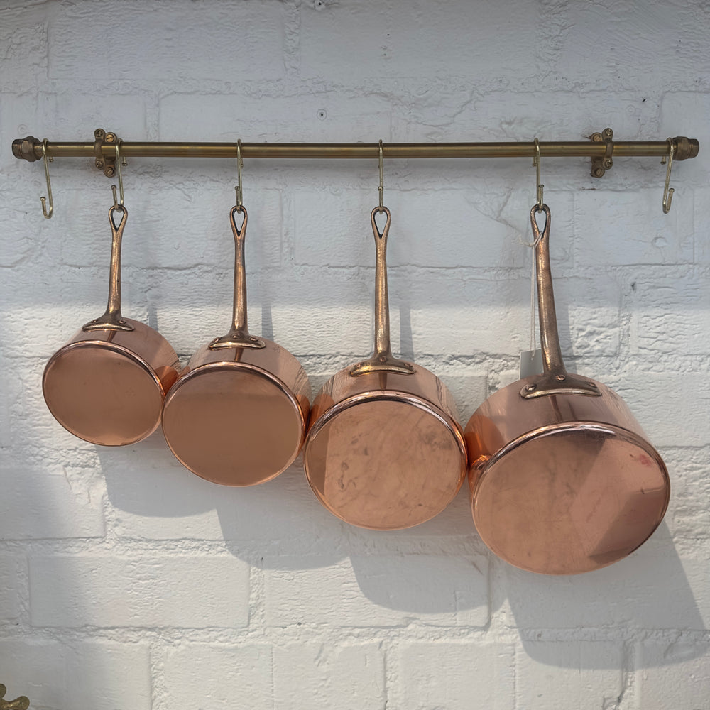 Vintage French Copper Pots Set of 4