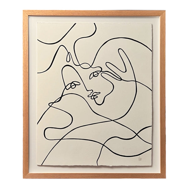 Framed one line wall art by los angeles artist Lilo on Paper
