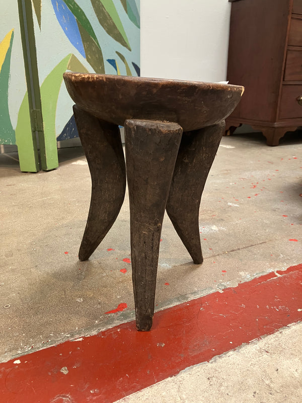 African Stool with Curved Legs 1