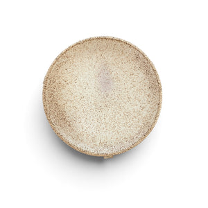 Oatmeal Pedestal Bowl With Wavy Handles - Medium