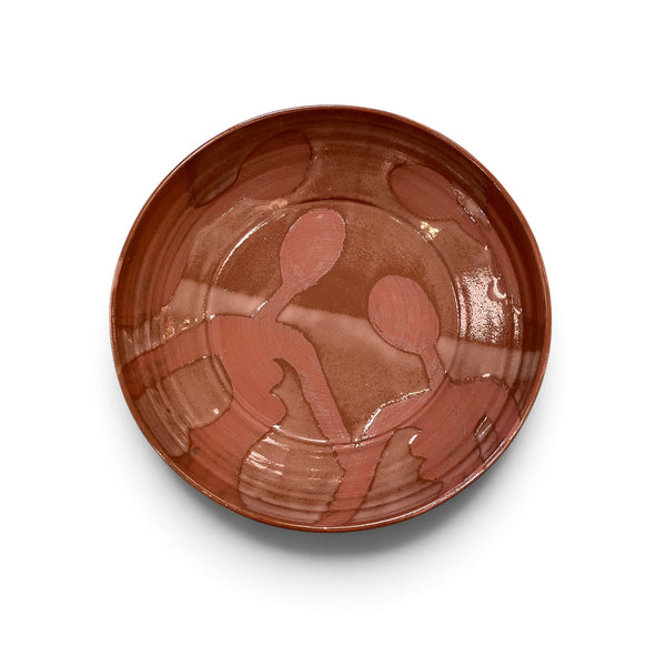 Red Bowl With Stylized Female Figures