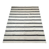 White and black striped rug 