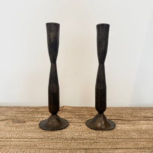 Black Patina Iron Candle Holder Medium