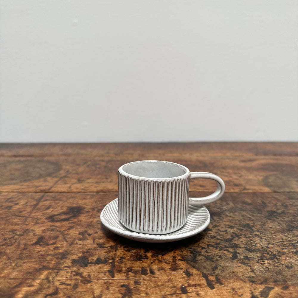 Handmade Italian Espresso Cup & Saucer Set White