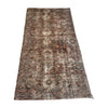 Distresed brown and turquoise vintage Sarouk area rug 