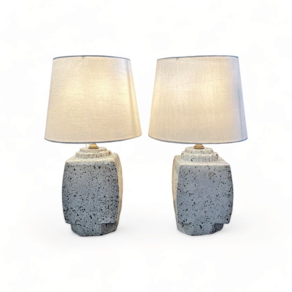 Nishi Ceramic Table Lamps with Silk Shade