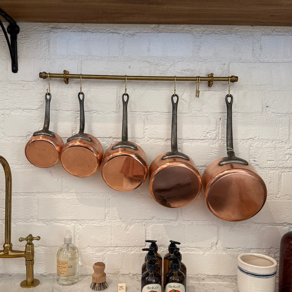 Vintage French Copper Pots • Set of 5