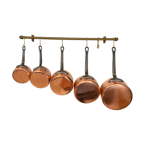 Vintage French Copper Pots • Set of 5