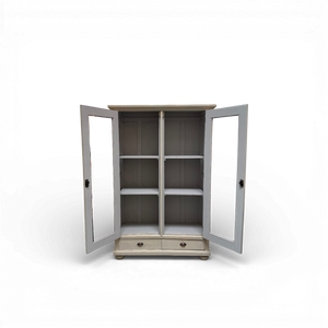 Vintage Neoclassical Display Cabinet with Glass Doors