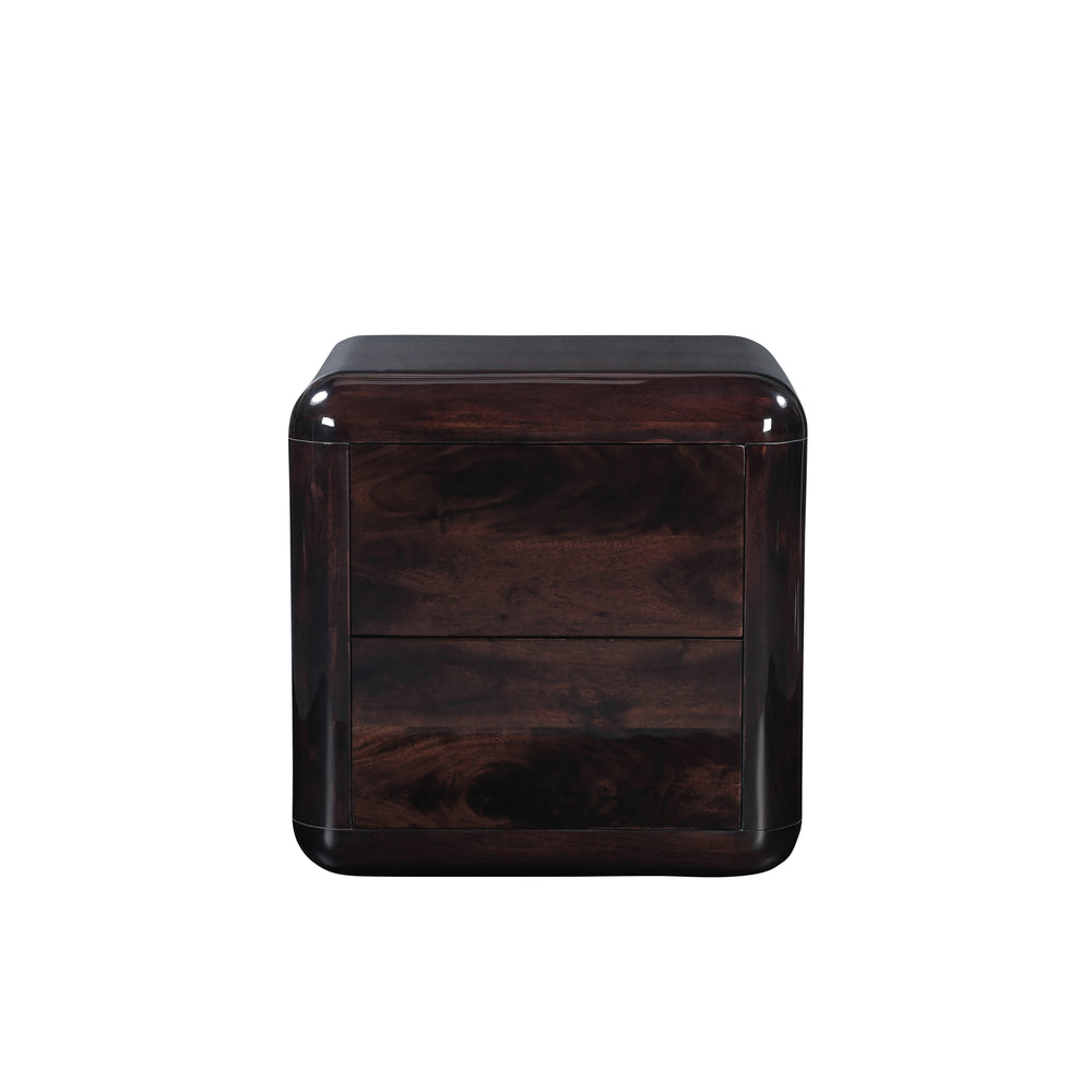 Dark Brown Acacia Nightstand