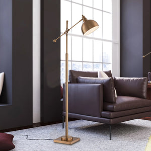 Brass Industrial Dome Floor Lamp