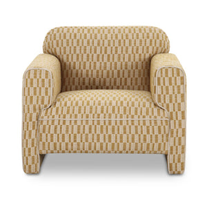 Chartreuse Geometric Accent Chair