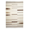 modern ivory kilim rug with brown stripes
