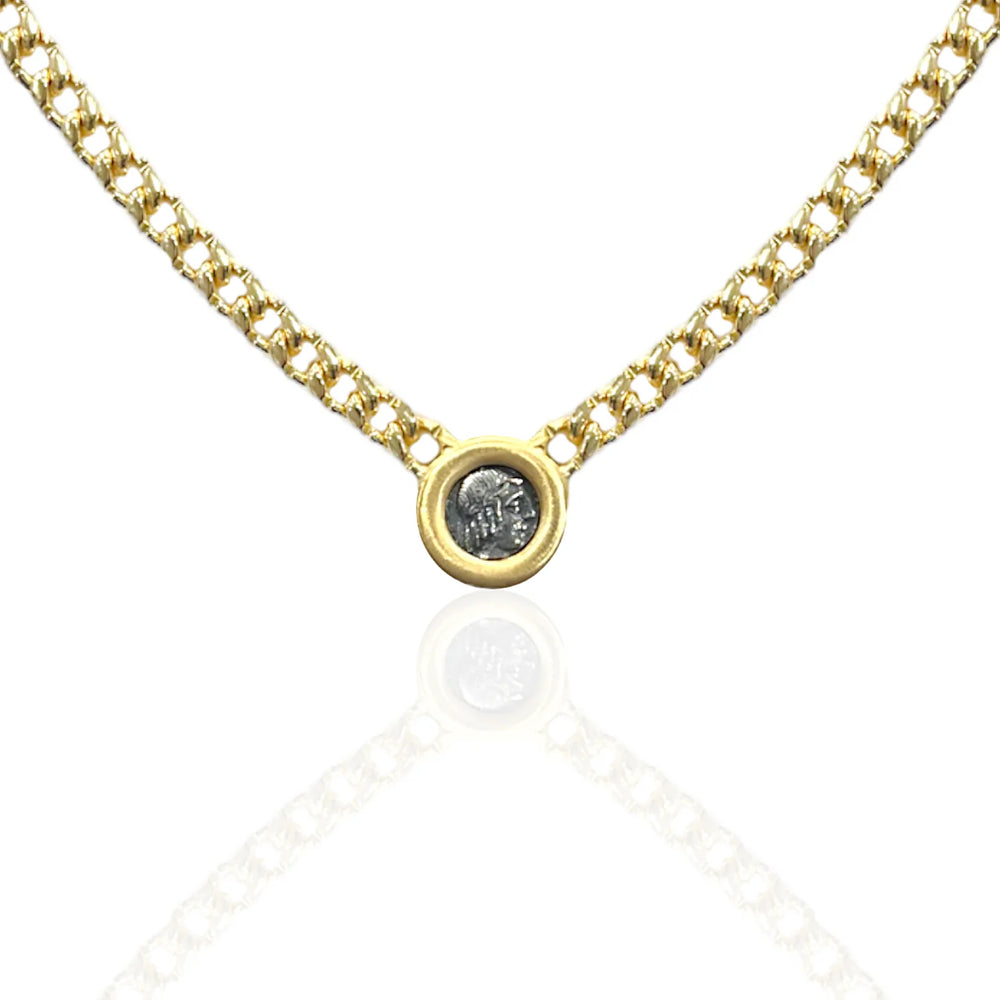 Gold Olena Coin Necklace