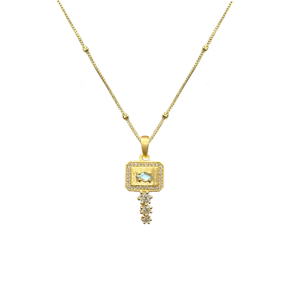 Mini Gold Labradorite Dalia Necklace