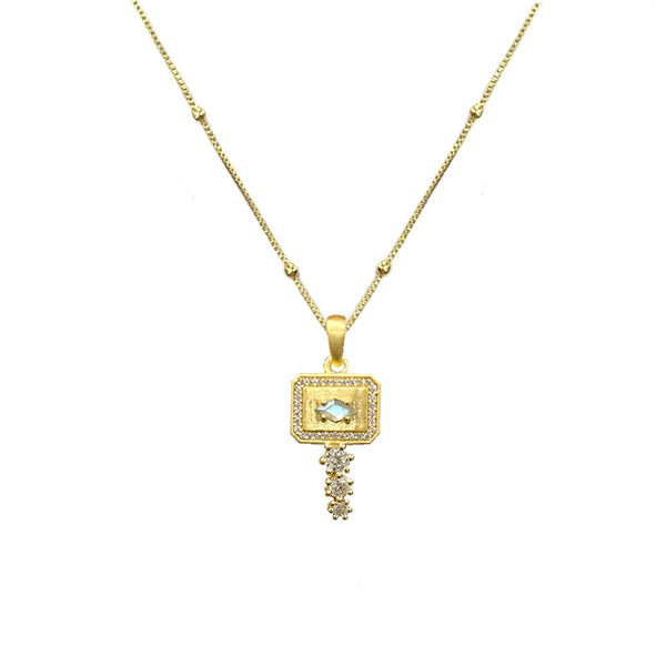 Mini Gold Labradorite Dalia Necklace