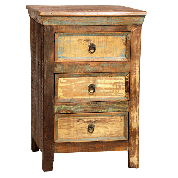 Reclaimed Hardwood 3 Drawer Nightstand