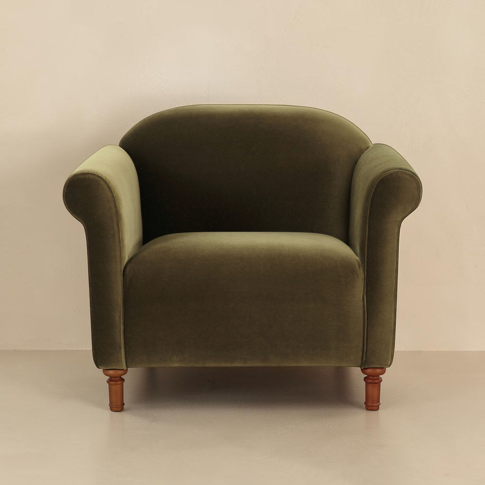Curved Velvet Club Chair