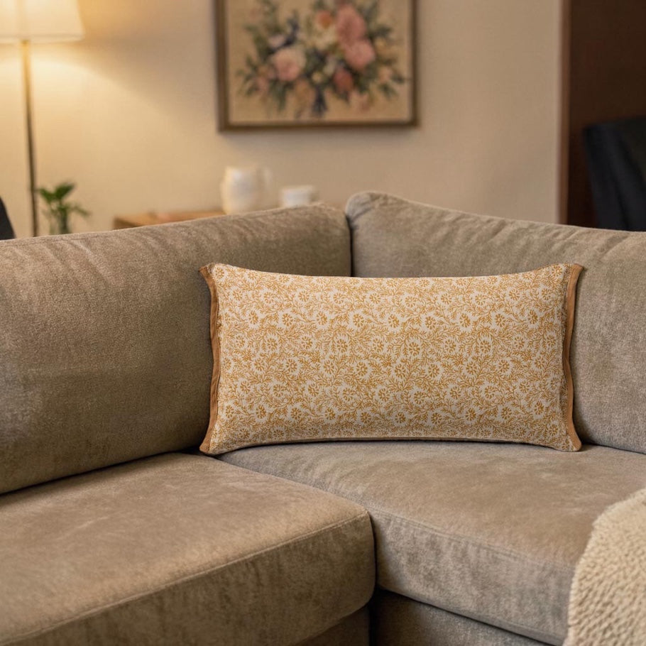 Yellow Pillow - Down-Filled - 12'' x 27''