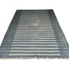 charcoal vintage kilim area rug with beige stripes and fringe