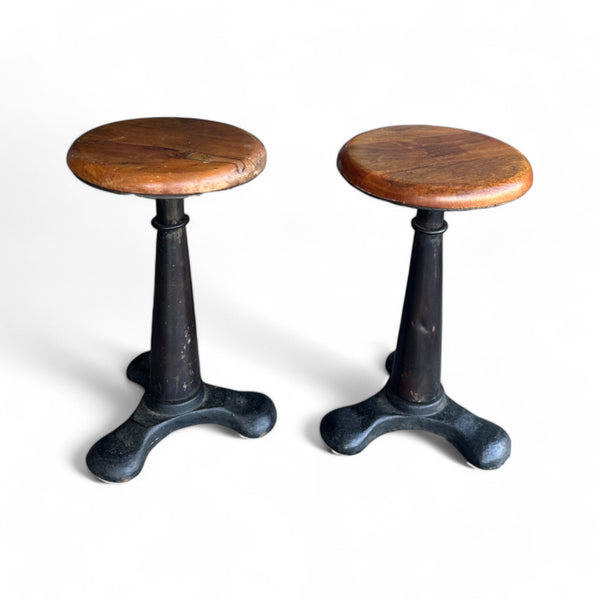 家具 U.K. vintage Furniture Stool Pair of Vintage Singer Industrial Adjustable Stools– deKor