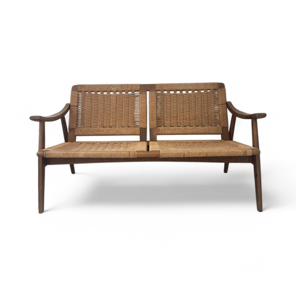 Midcentury Raffia Bench– deKor