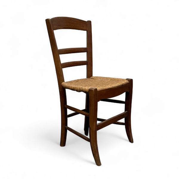 Set of 4 Vintage French Woven Rush Chairs