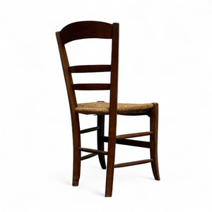 Set of 4 Vintage French Woven Rush Chairs