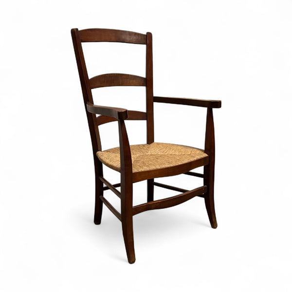 Vintage French Woven Rush Occasional Chair