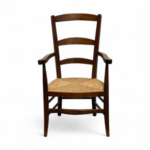 Vintage French Woven Rush Occasional Chair