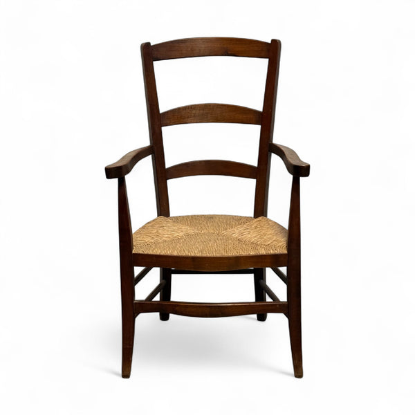 Vintage French Woven Rush Occasional Chair