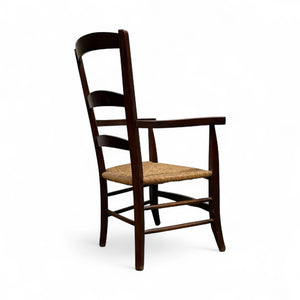 Vintage French Woven Rush Occasional Chair