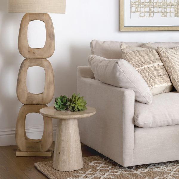 Travertine Stone Side Table