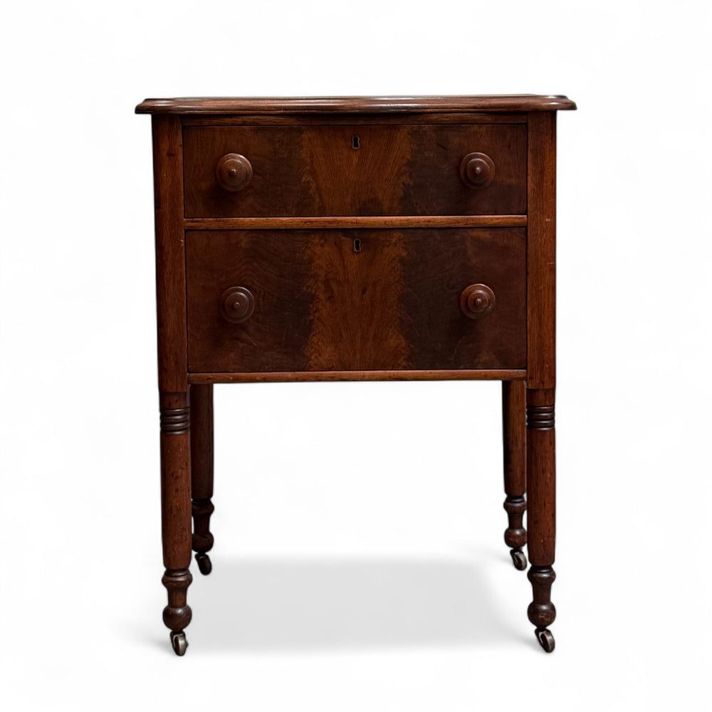 Vintage Entryway Stand with Drawers on Casters