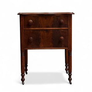 Vintage Entryway Stand with Drawers on Casters