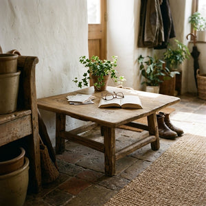 Vintage Low Farmhouse Side Table
