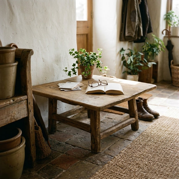 Vintage Low Farmhouse Side Table