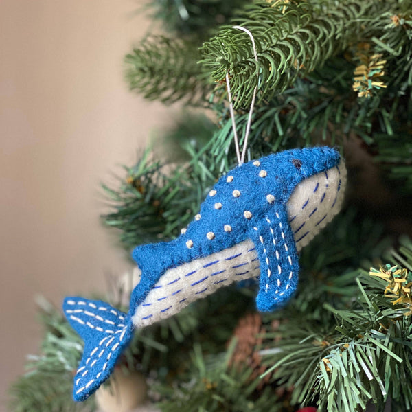 Blue Minke Whale Ornament