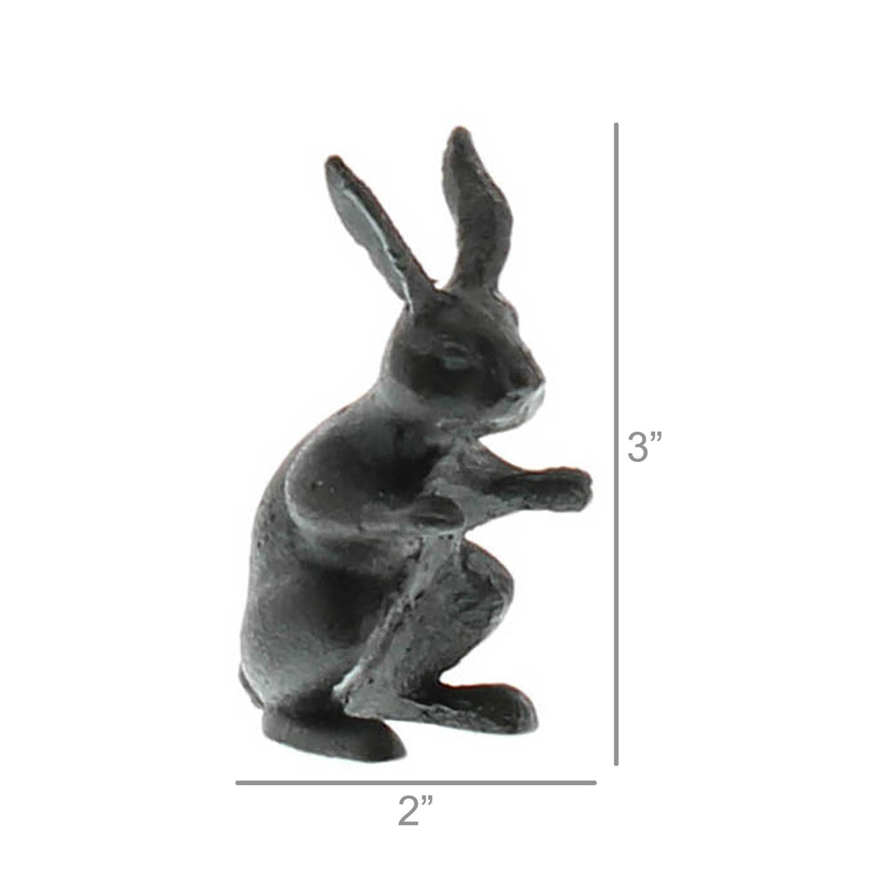 Curious Rabbit - Cast Iron Hare - Antique Black
