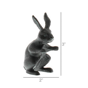 Curious Rabbit - Cast Iron Hare - Antique Black