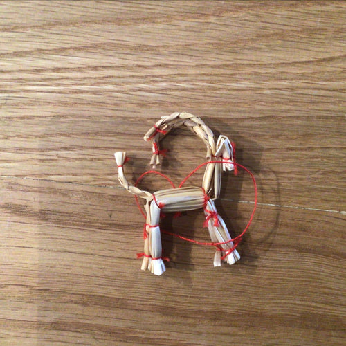Straw Reindeer Ornament Set of 12